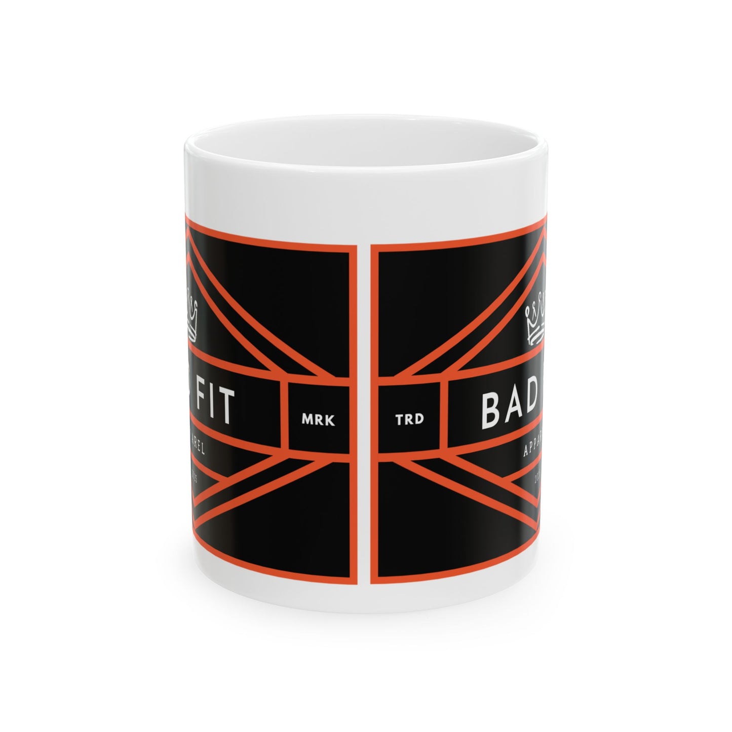 Bad Fit Orange Graphic Ceramic Mug — Bold Black & Orange Graphic Coffee Cup (11oz/15oz)