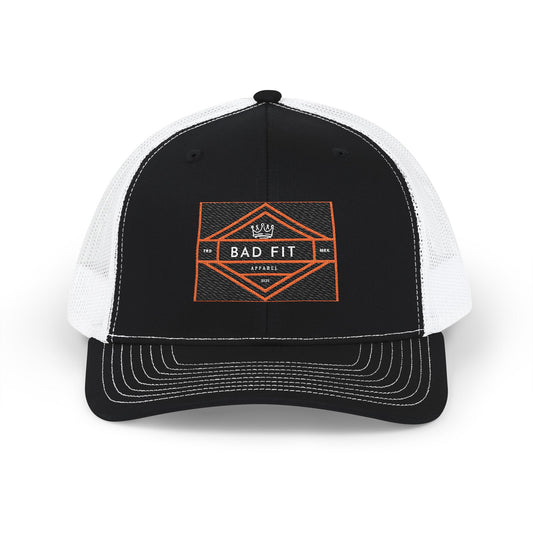 Bad Fit Orange Embroidered Trucker Cap