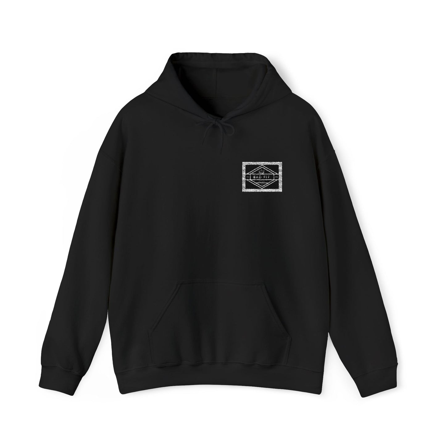 Hoodie • Minimal Black Ink Wave Chest Graphic