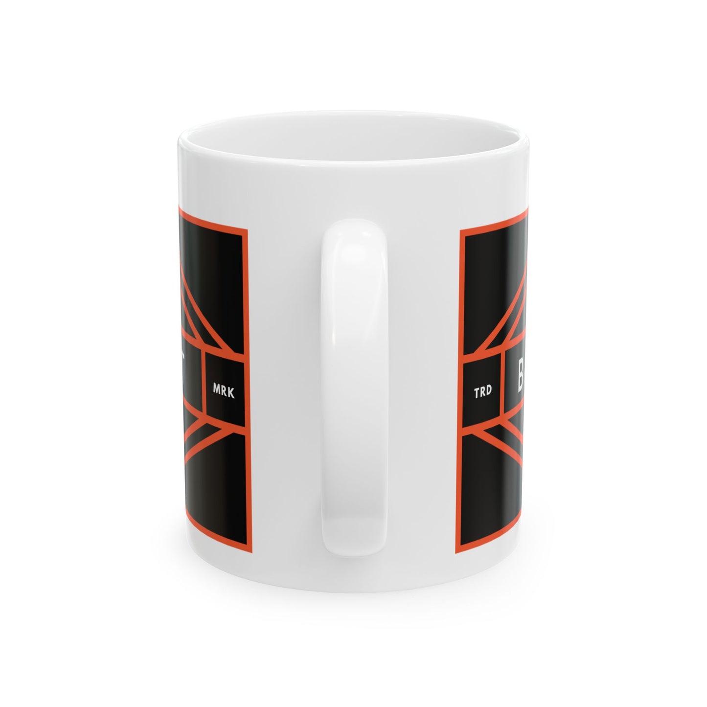 Bad Fit Orange Graphic Ceramic Mug — Bold Black & Orange Graphic Coffee Cup (11oz/15oz)