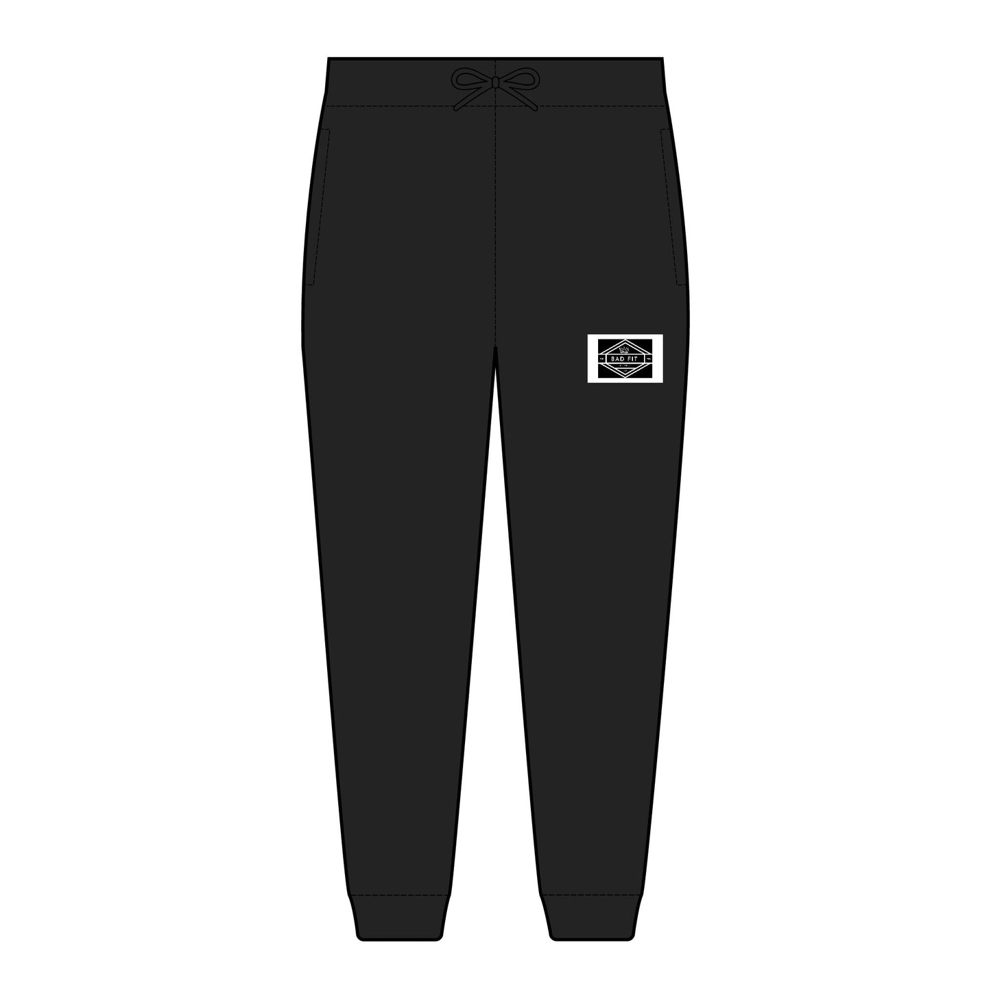 Embroidered White Logo Joggers — Cozy Fleece Sweatpants with Small Patch