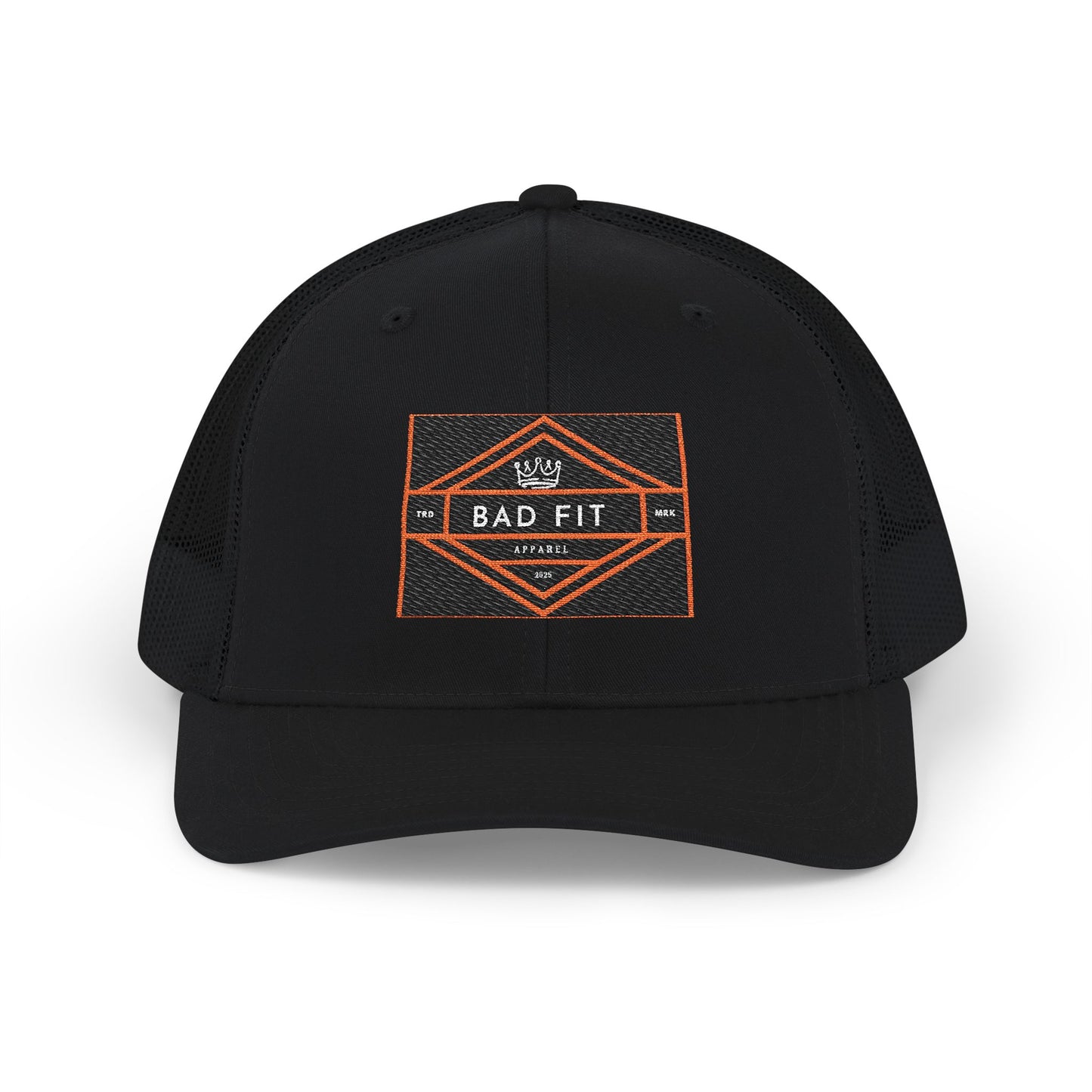 Bad Fit Orange Embroidered Trucker Cap