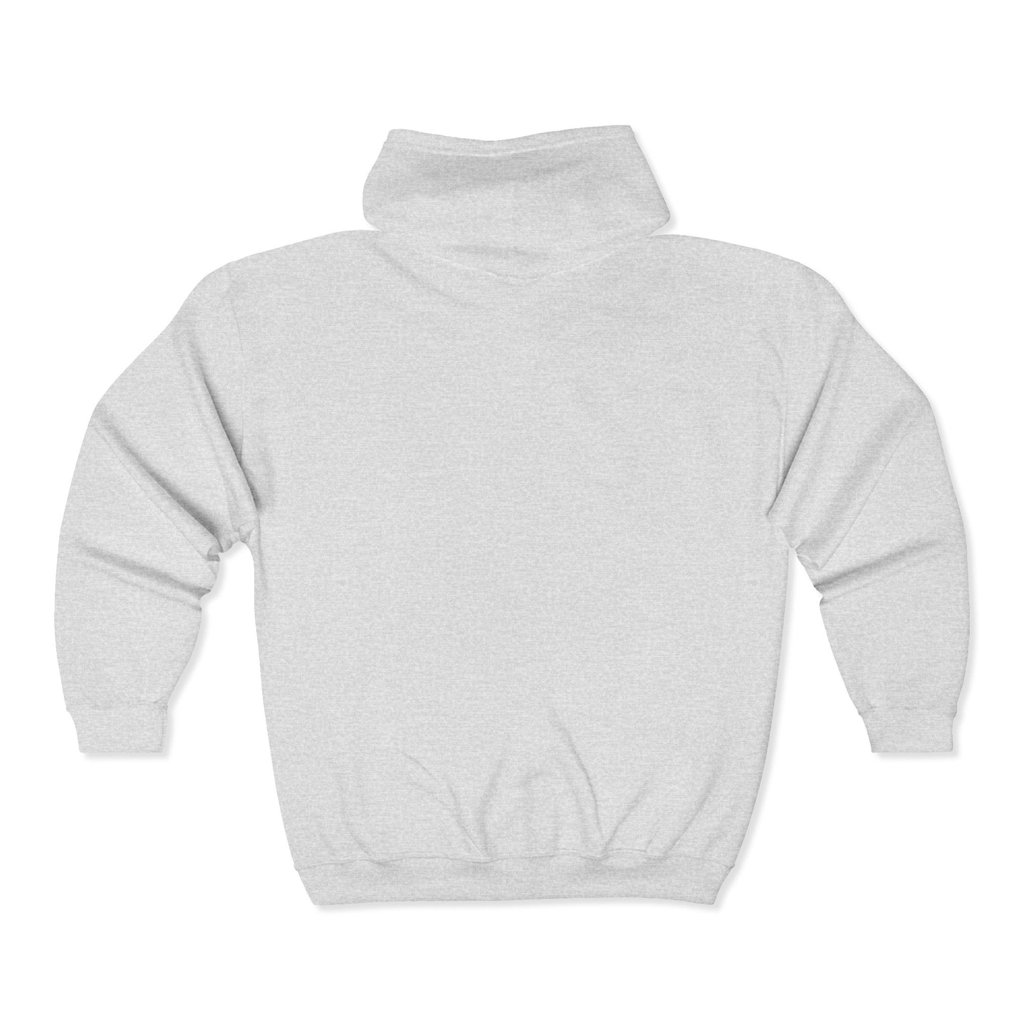Minimalist Patch White Zip Hoodie — Small Chest Logo Full‑Zip Sweatshirt