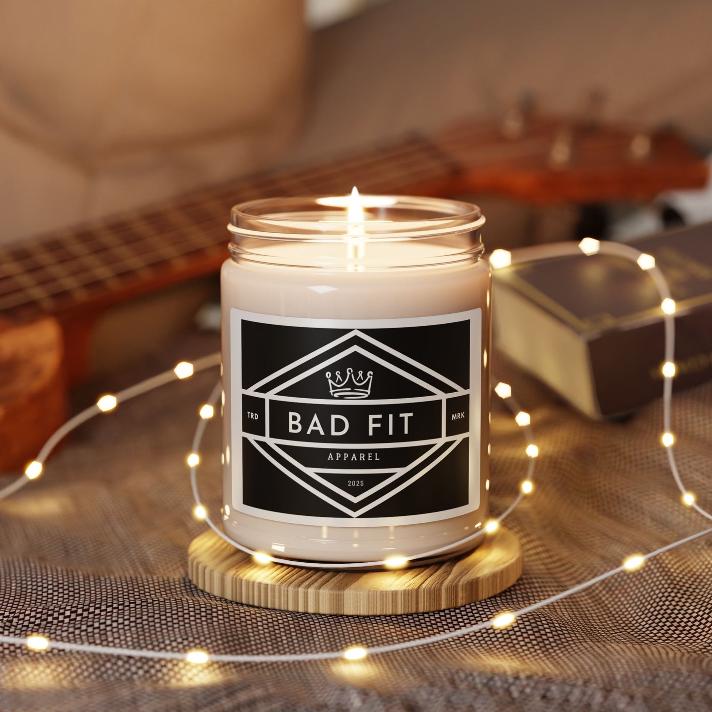 Soy Candle — 'Bad Fit' Scented 9oz Jar (Signature Black Label)