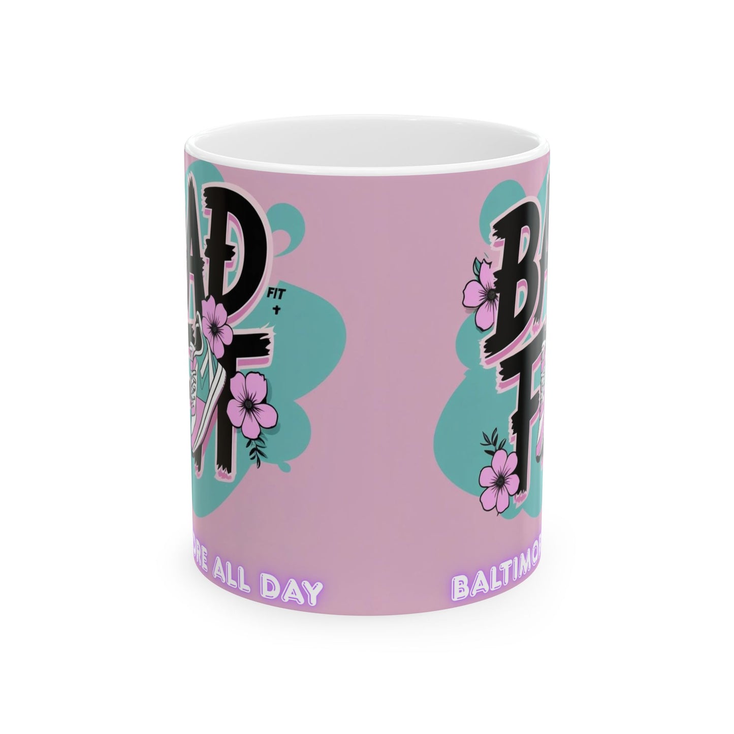 BadFit Pink Ceramic Mug, (11oz, 15oz)