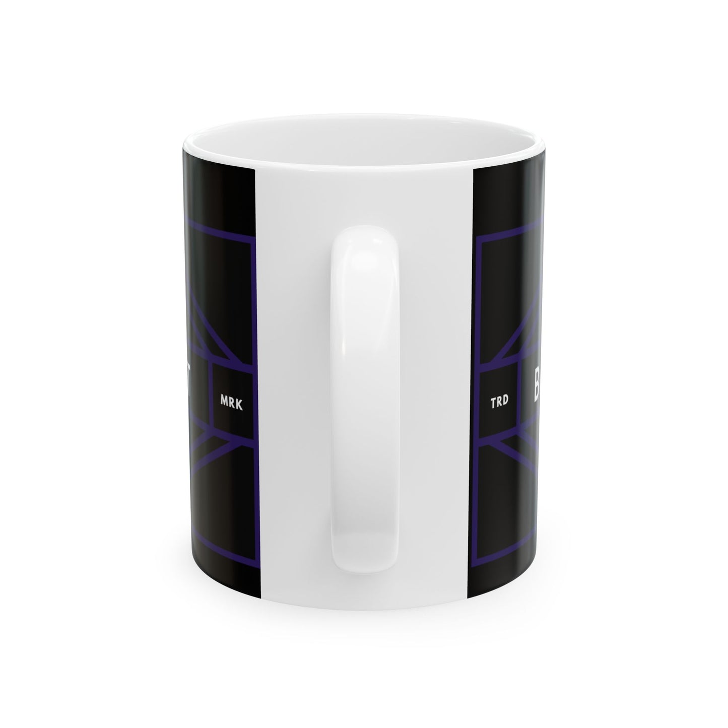 Bad Fit Purple Graphic Ceramic Mug (11oz/15oz) — Minimal Dark Geometric Coffee Cup