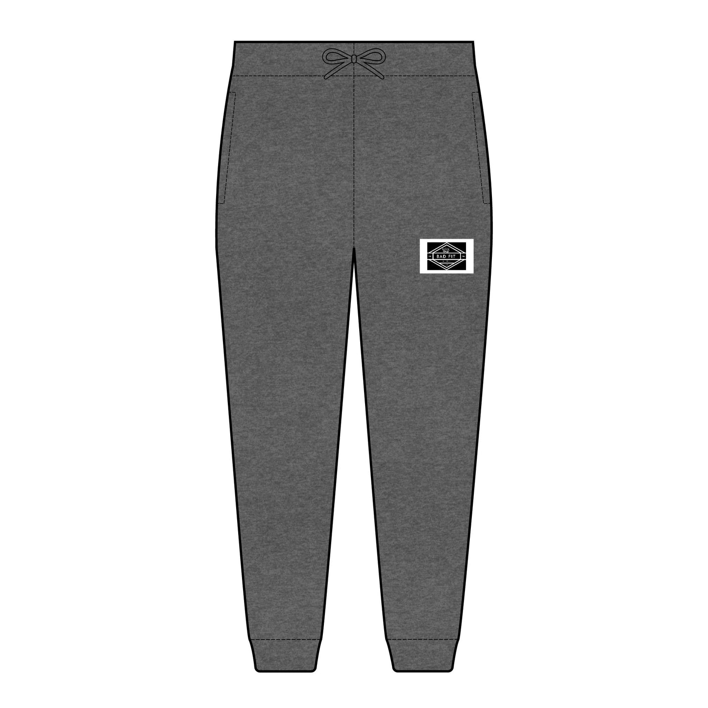 Embroidered White Logo Joggers — Cozy Fleece Sweatpants with Small Patch