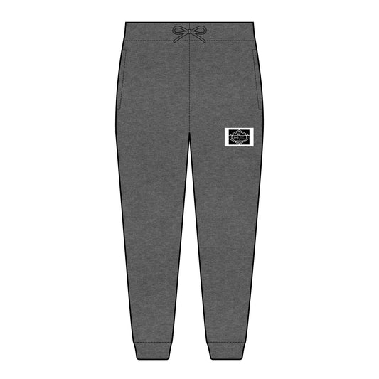 Embroidered White Logo Joggers — Cozy Fleece Sweatpants with Small Patch