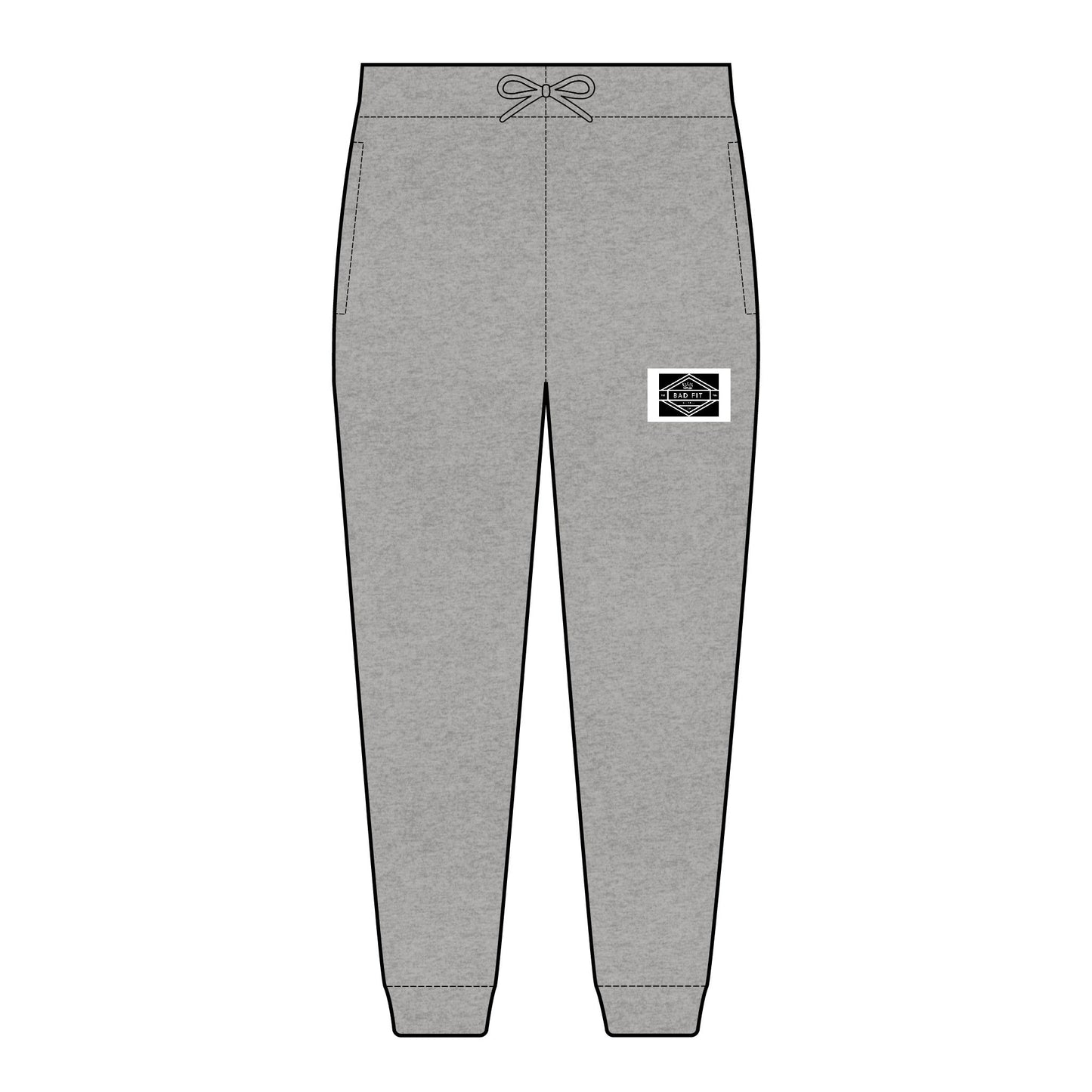 Embroidered White Logo Joggers — Cozy Fleece Sweatpants with Small Patch