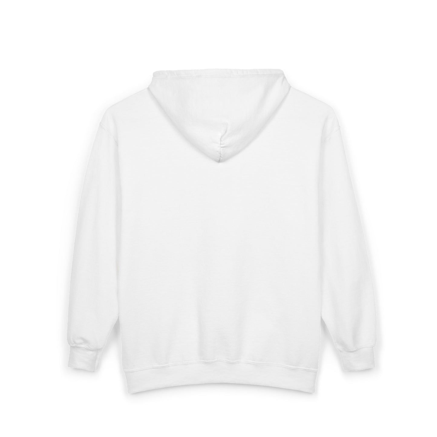 Minimalist Patch White Zip Hoodie — Small Chest Logo Full‑Zip Sweatshirt